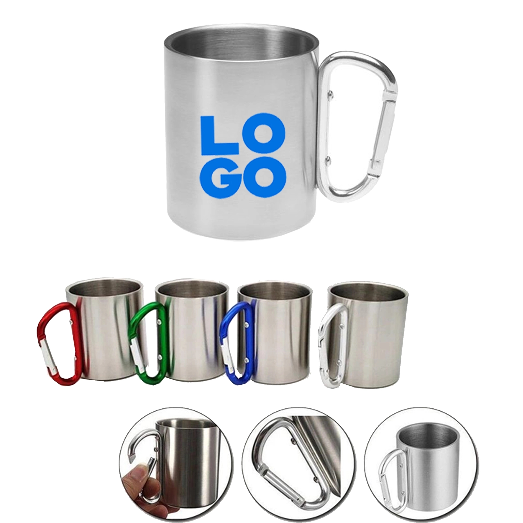 10 Oz. Stainless Steel Carabiner Mug 1