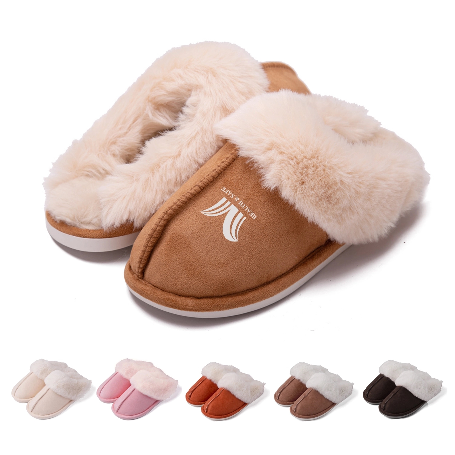 Faux Fur House Slipper Scuff Foam Slip Anti-Skid Sole 2