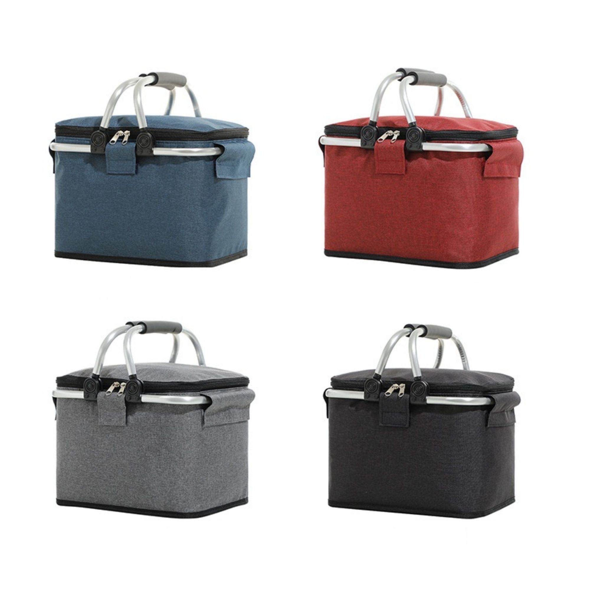 12.8L Solid Color Foldable Insulated Picnic Basket 3
