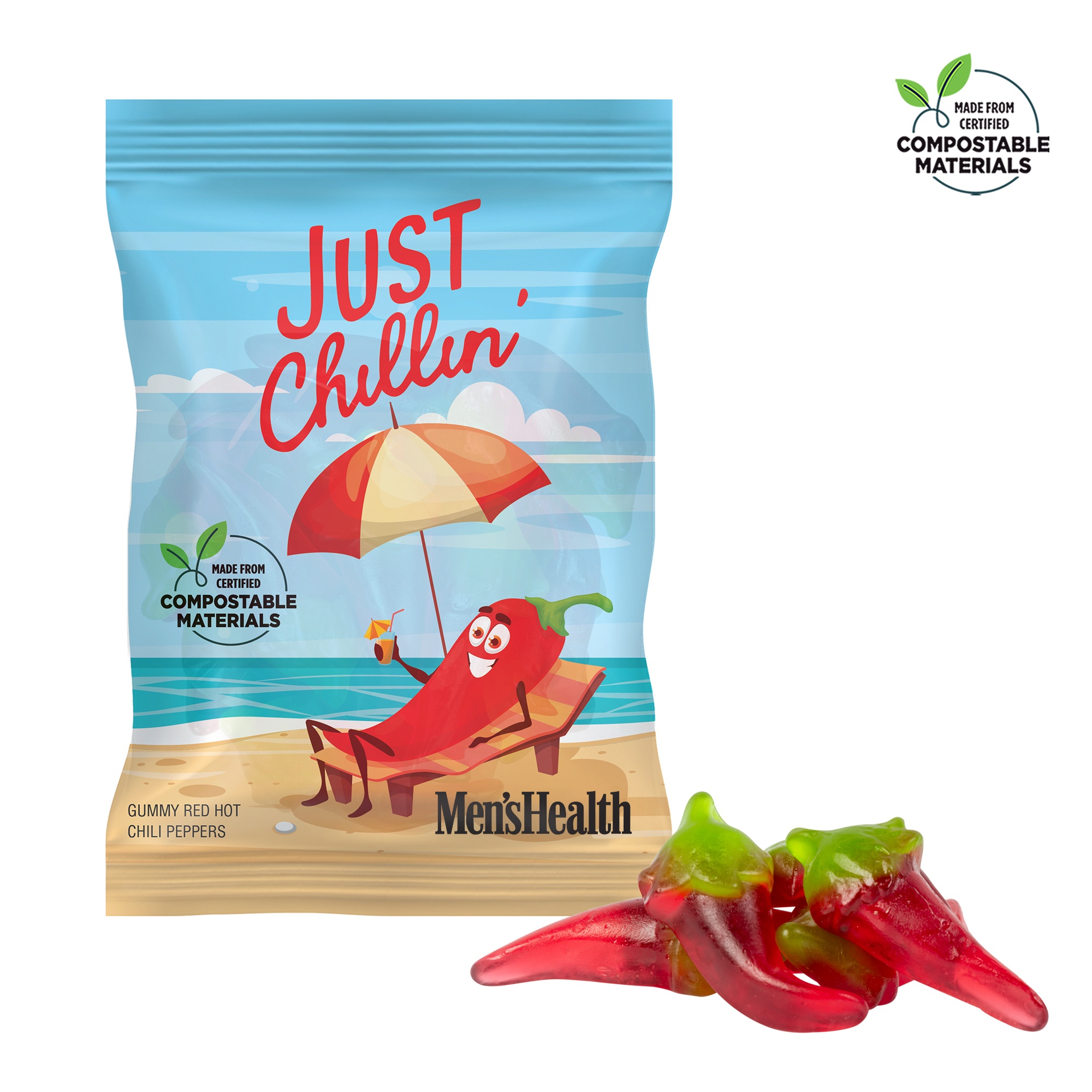 4 oz. ECO-Digibag™, Compostable, Red Hot Chili Pepper Gummies 1