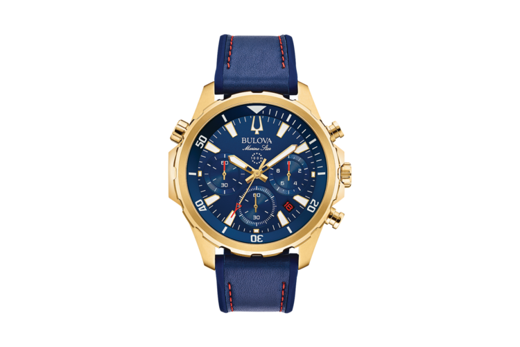 Bulova Men's Marine Star Chronograph Blue Strap Watch 2