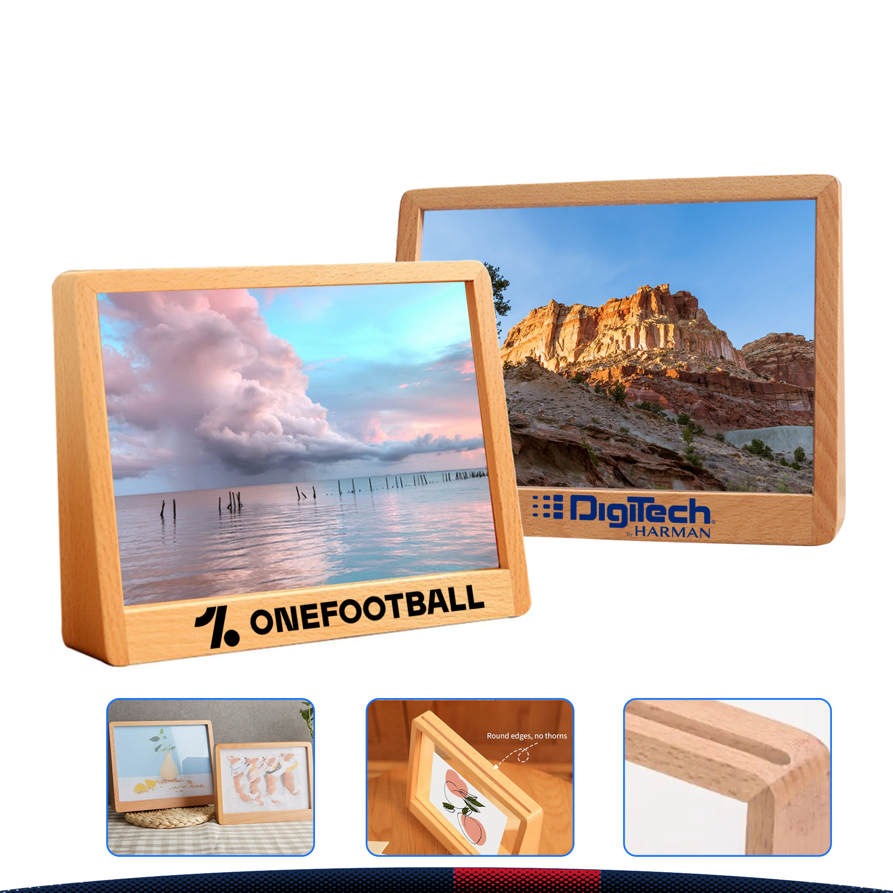 6 Inch Wooden Trapezoidal Picture Frame 1