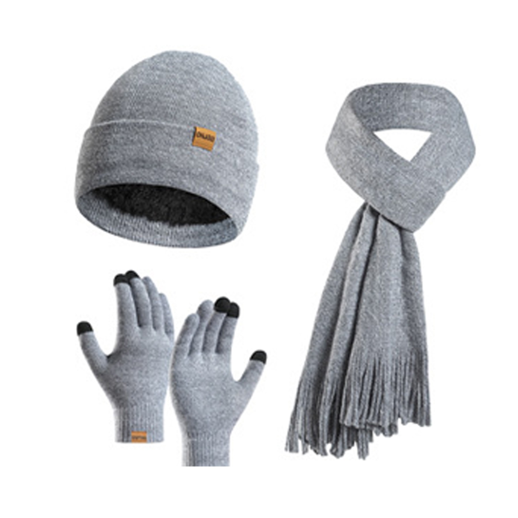 Beanie Hat Scarf Touch Screen Gloves Set 5