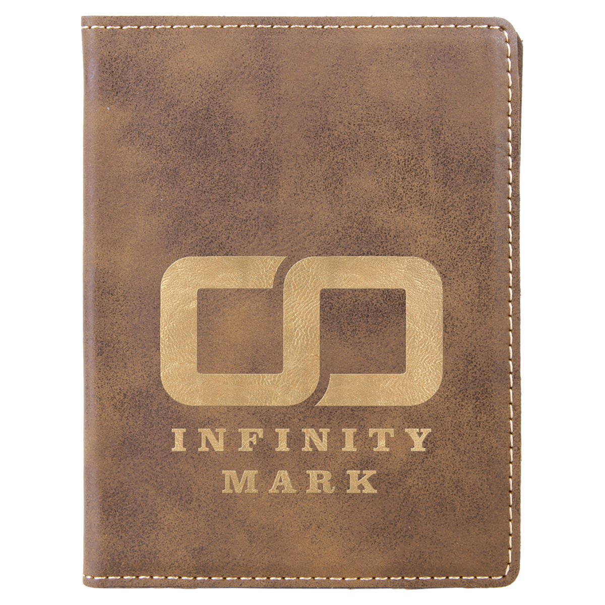 Rustic/Gold Leatherette Passport Holder 3
