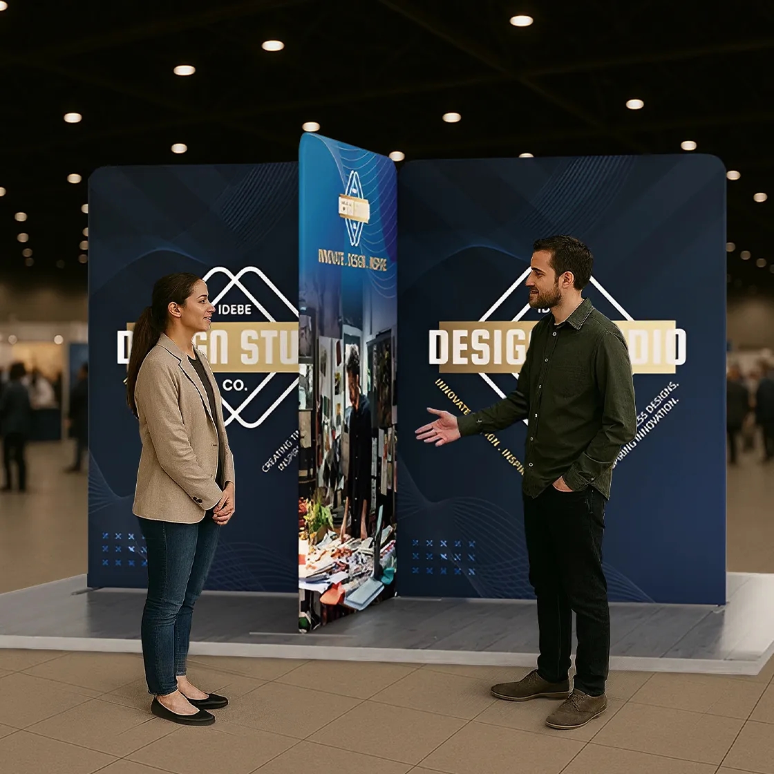 13ft Magnetic Modular Fabric Displays - Cross Island Shape 14