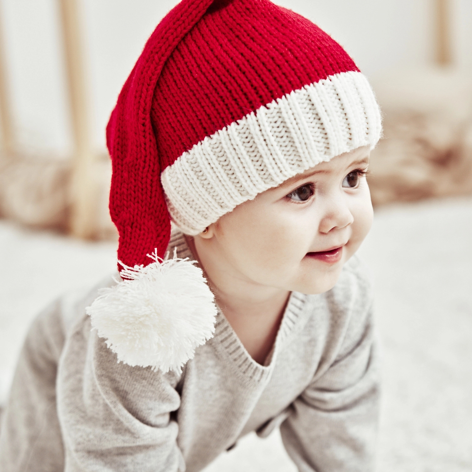 2 Pieces Christmas Beanie Winter Knitted Santa Hat 3