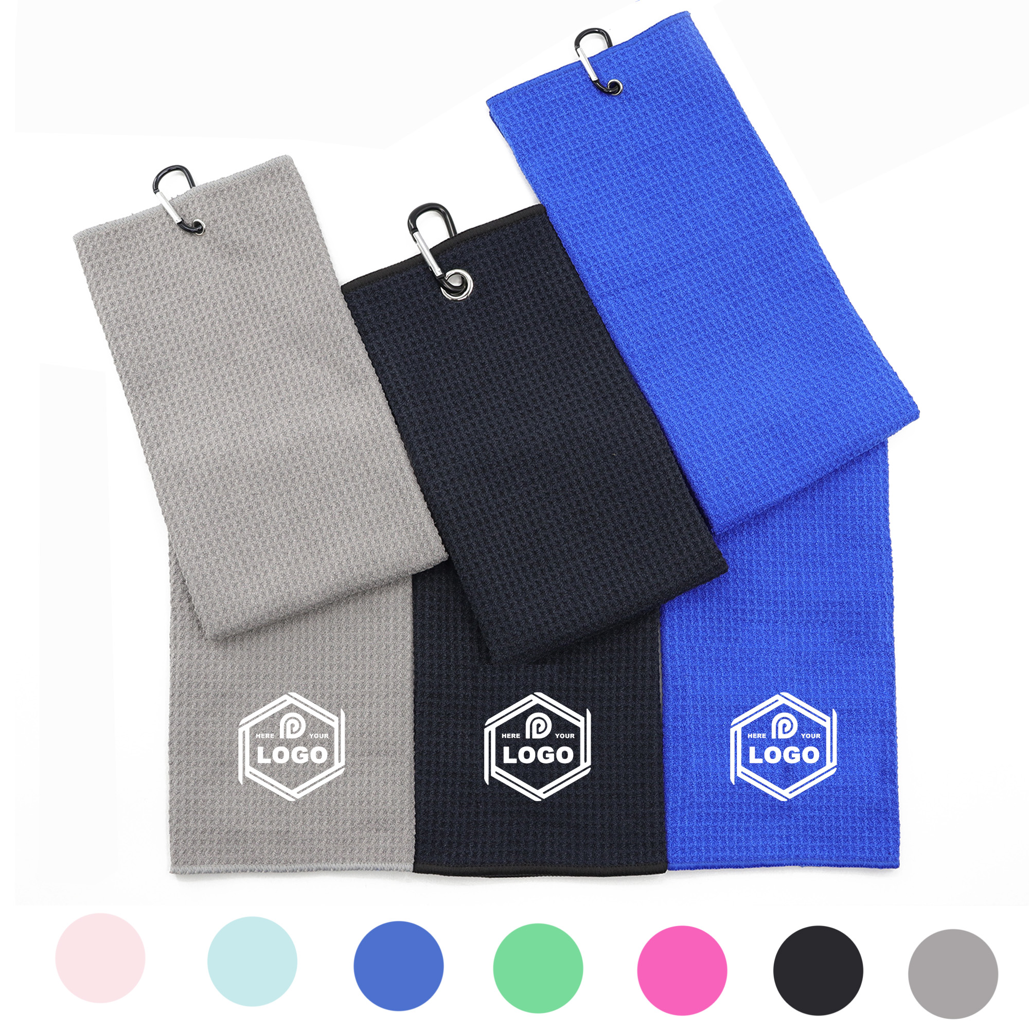 Microfiber Golf Towel with Carabiner for Custom Printing 2