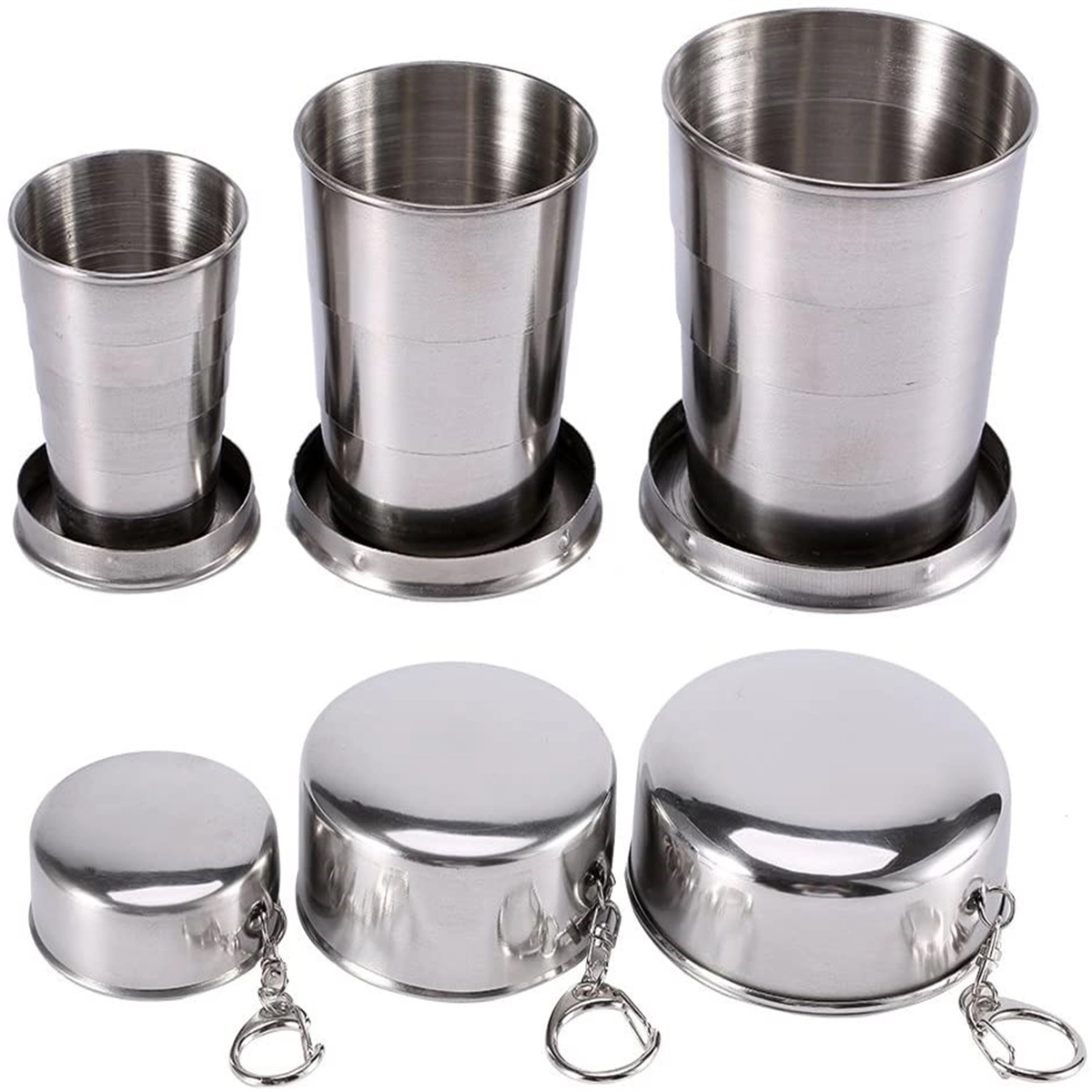 Collapsible Travel Cups Stainless Steel Folding Camping Cup 6