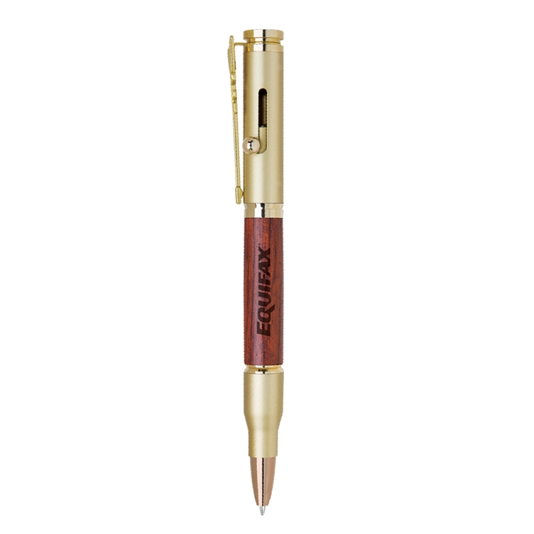 Borgue Bolt Action Wood & Brass Pen 2