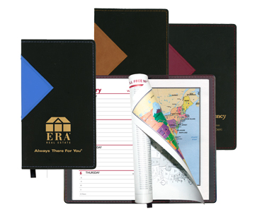Keystone Series Soft Cover 2 Tone Vinyl Weekly Planner w/ Map / 2 Color 4