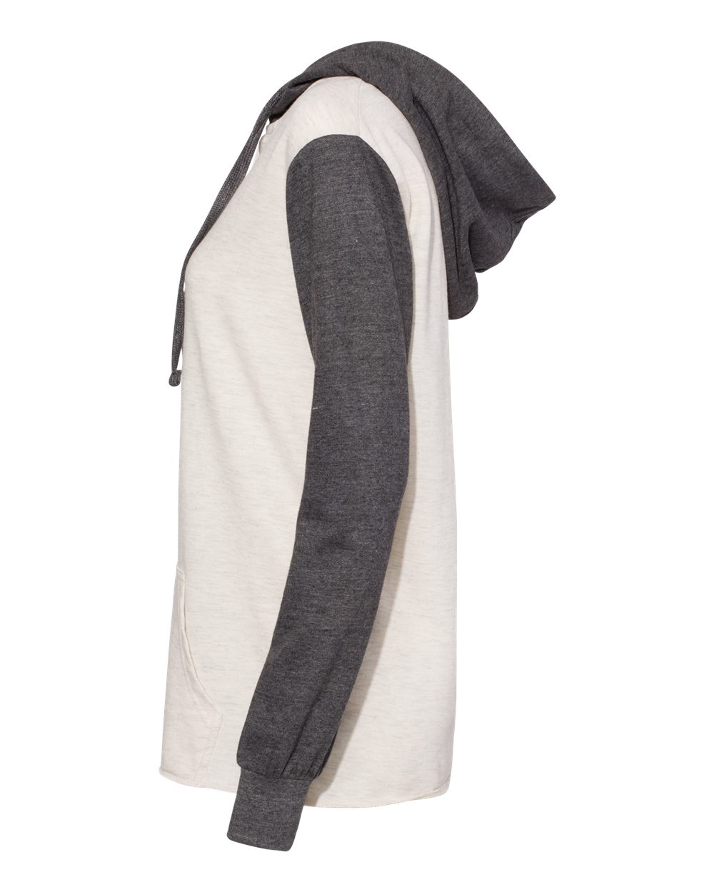 Women's French Terry Hooded Pullover with Colorblocked Sleeves - W20145 5