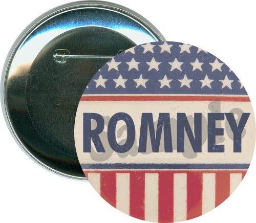 Romney Stars and Stripes, Mitt Romney Political Button