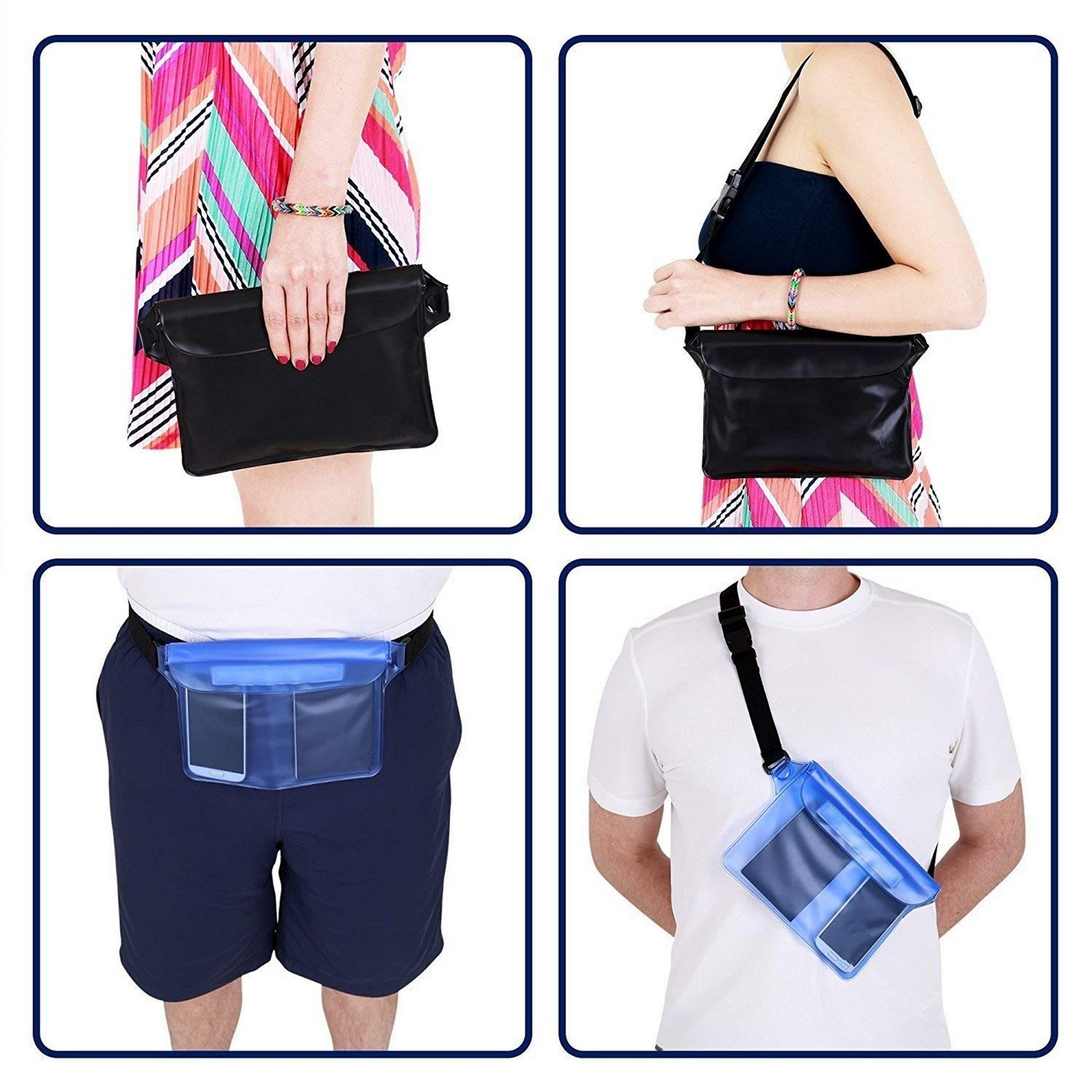 PVC Storage Waist Bag With Adjustable Belt Strap 3