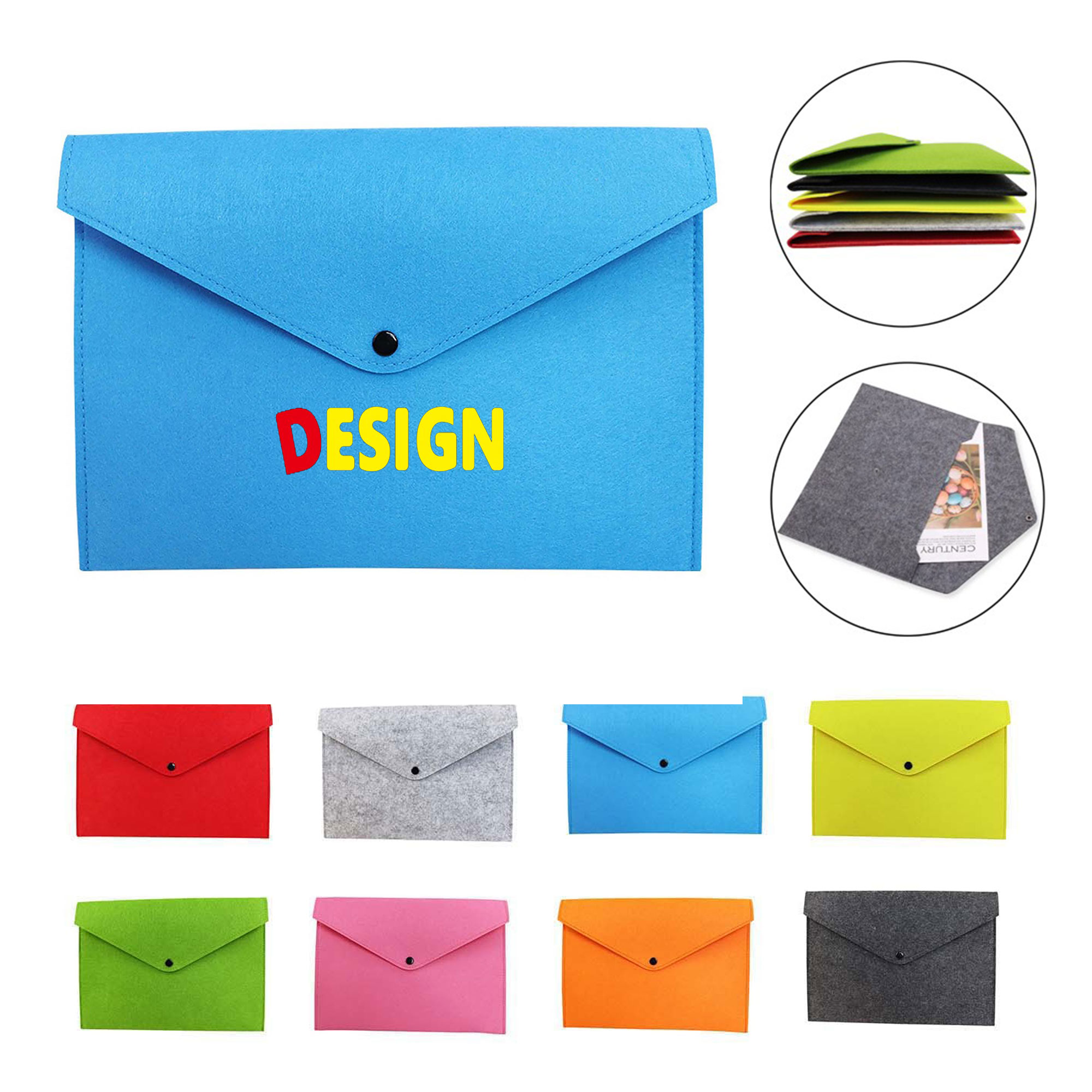 Office Document File Bag Snap Button Folder 4