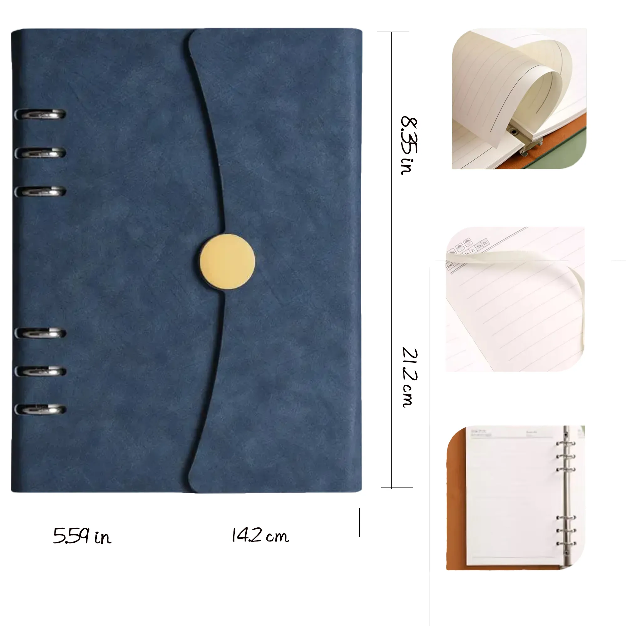 A5 soft leather business ring binder notebook 5