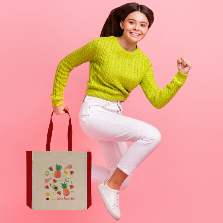 Side Color Cotton Tote 9