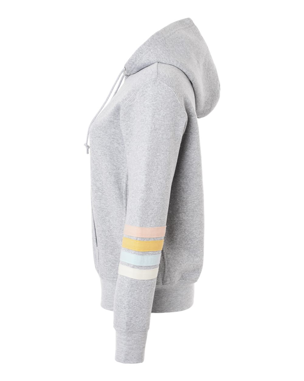 Women's Striped Sleeves Full-Zip Hooded Sweatshirt - W22732 4