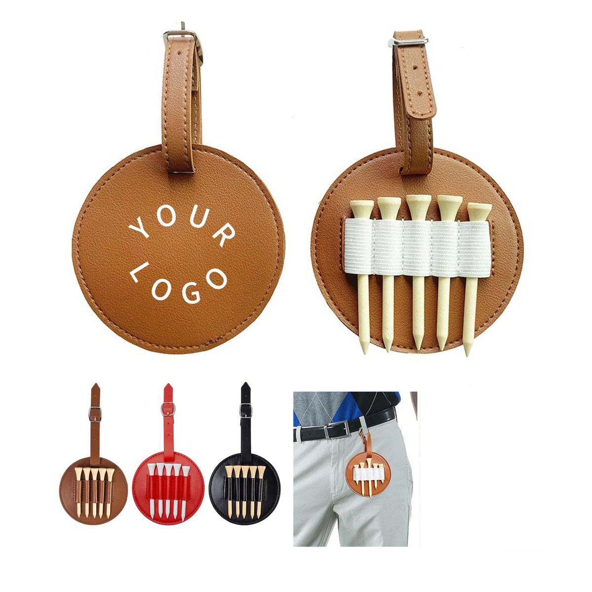 PU Leather Golf Tee Organizer for Easy Access 2