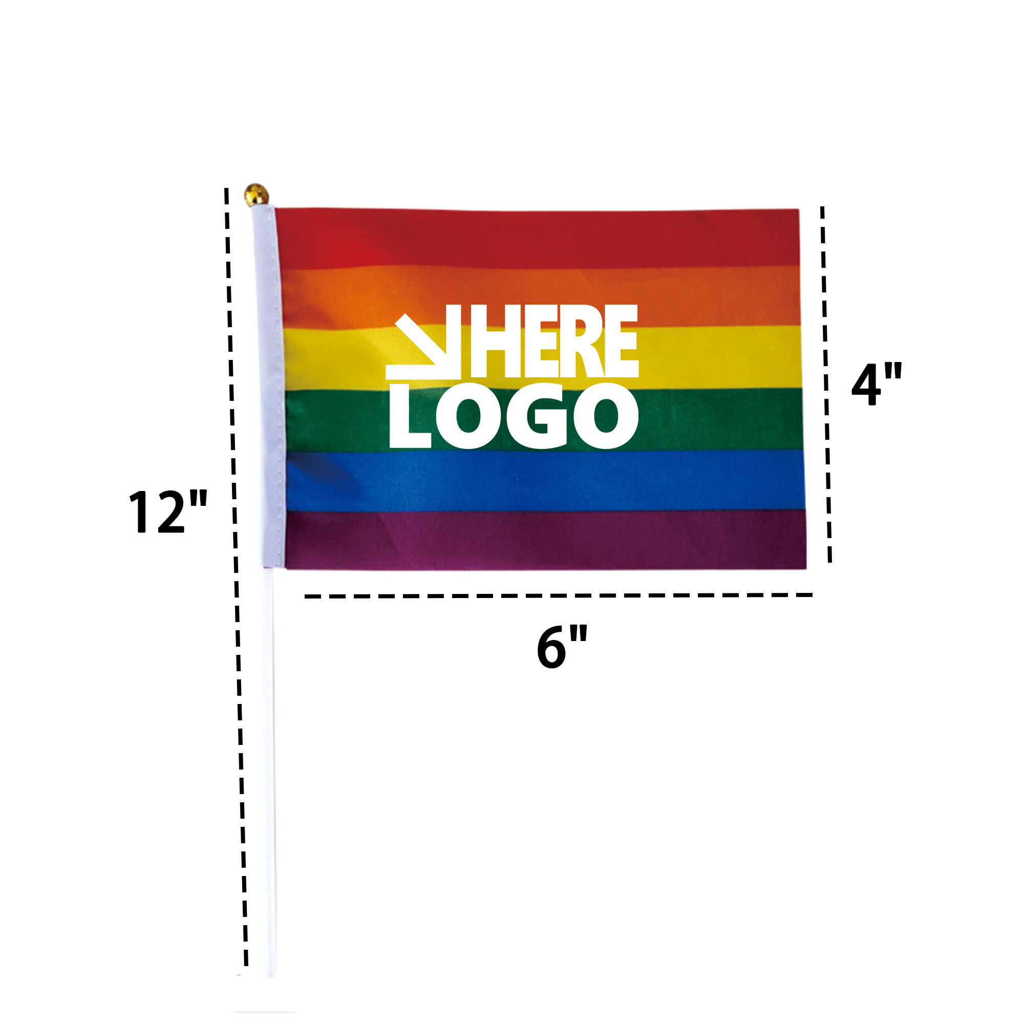 MOQ 20 Festival Rainbow Flag Hand Wave 2