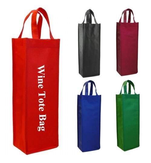 Non Woven Single Wine Bottle Tote Bag 1