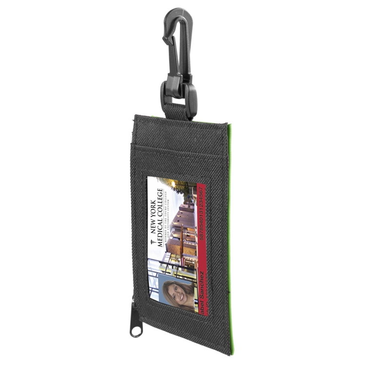 "The Regent" ID Holder with Zipper Wallet and Plastic Carabiner 15