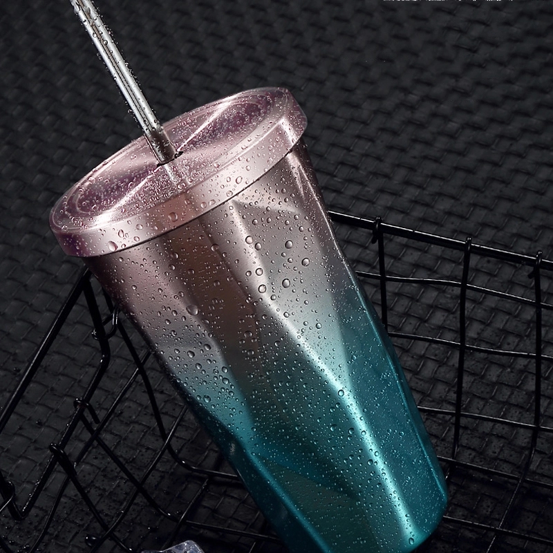 16oz Stainless Steel Tumbler with Lid and Straw 15
