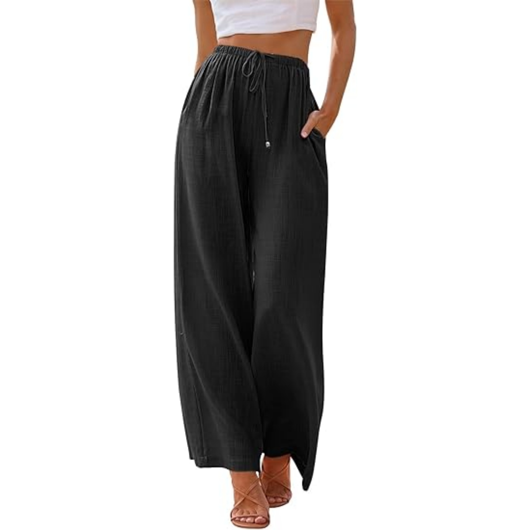 Women's Linen Summer Palazzo Pants 8