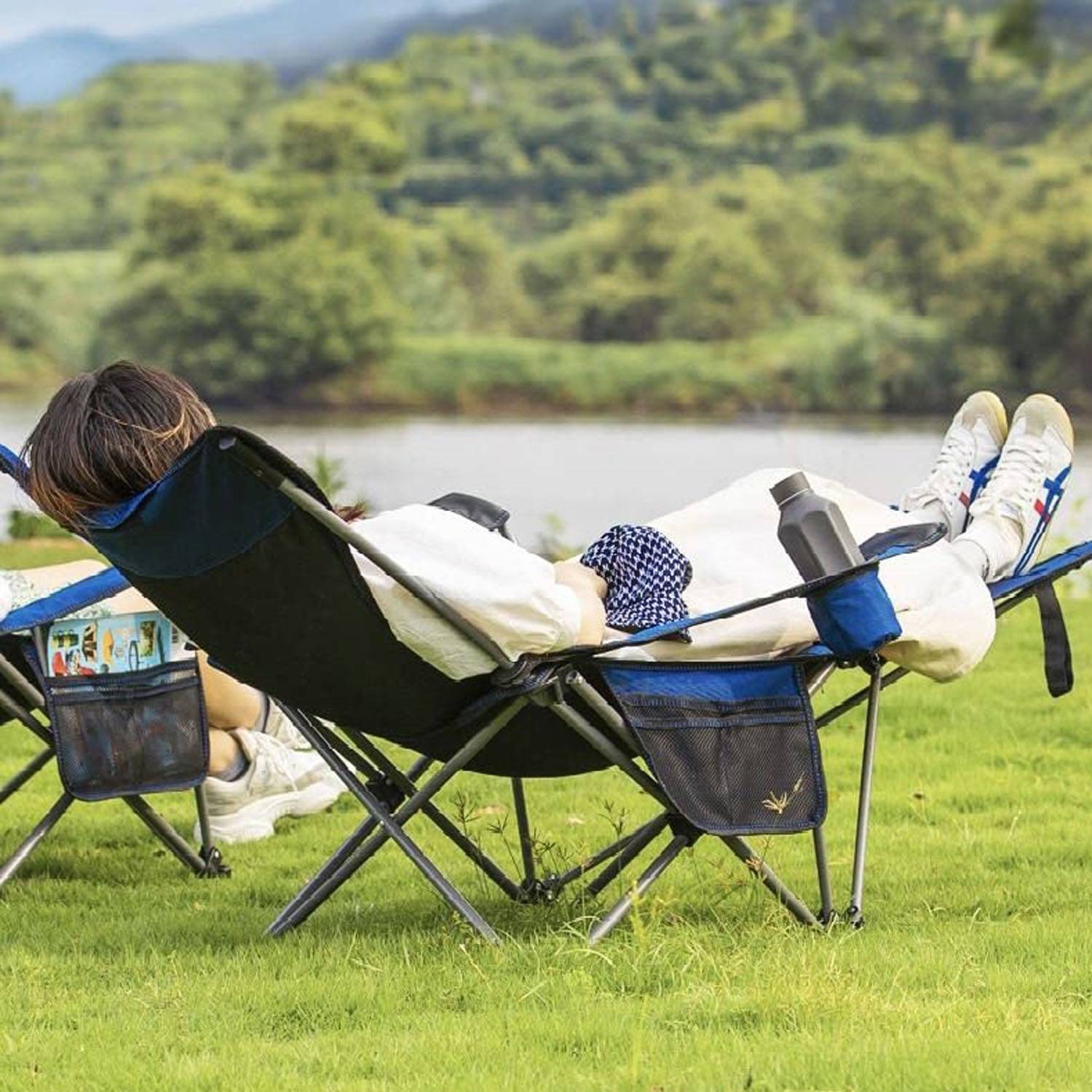 Foldable Camping Chair W/ Footrest 25