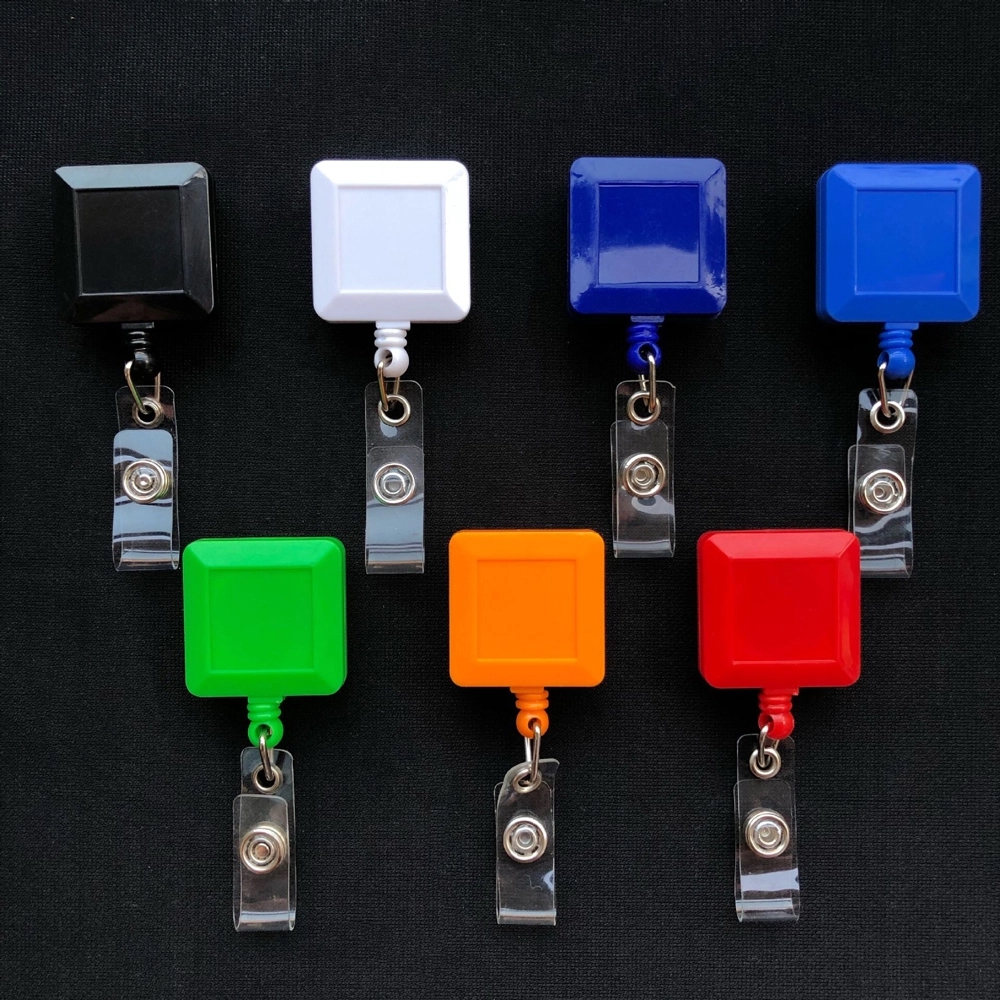 Square Badge Holder with Standard Clips 9