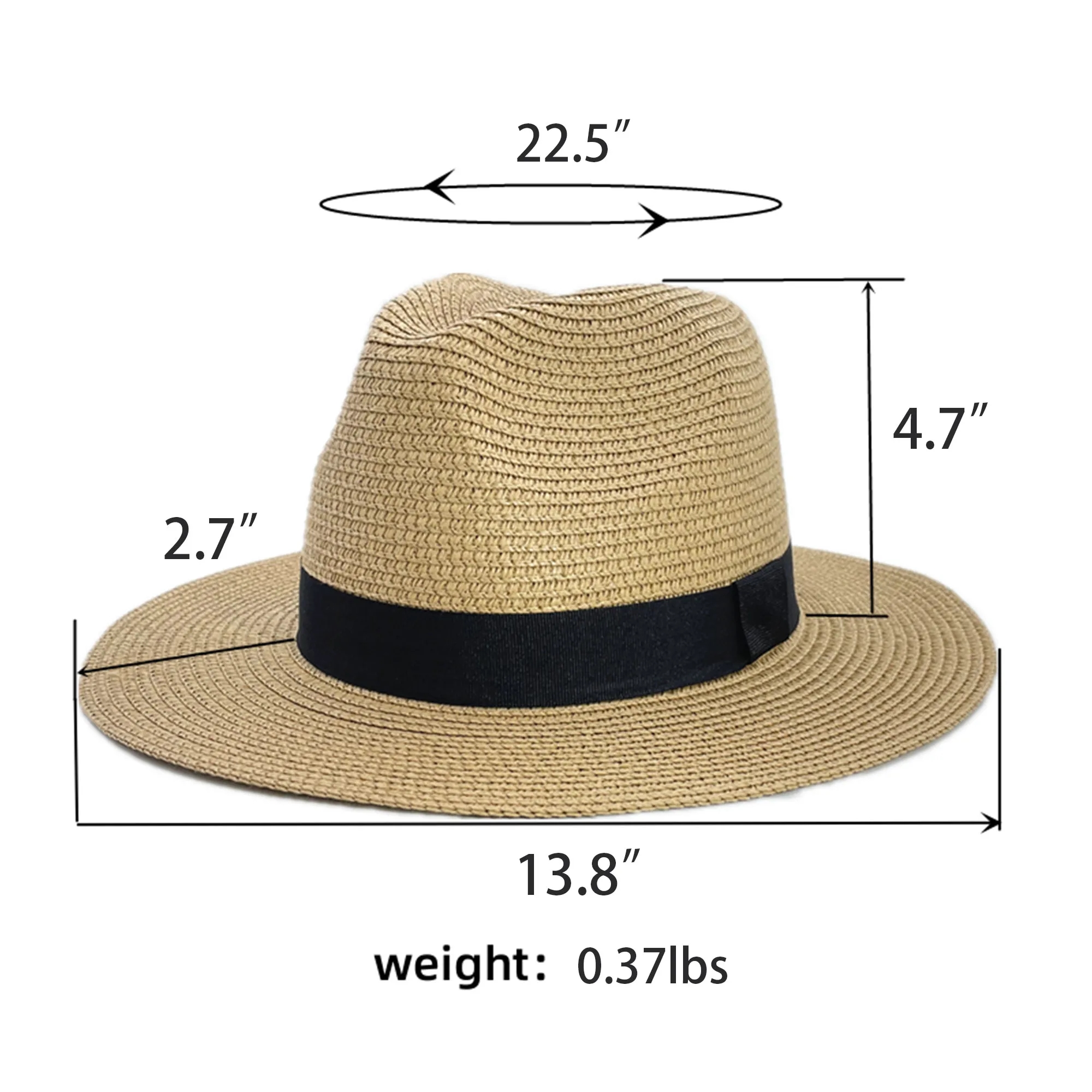 Natural Straw Fedora Hat 2