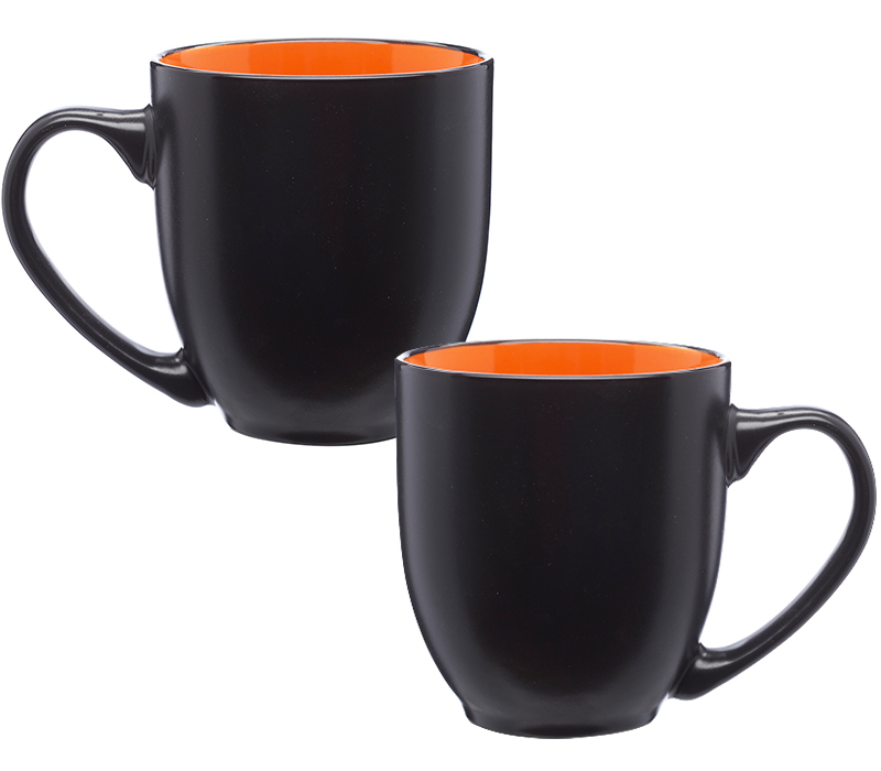 Two-Tone Black Matte Ceramic Mug, 16 oz. 6