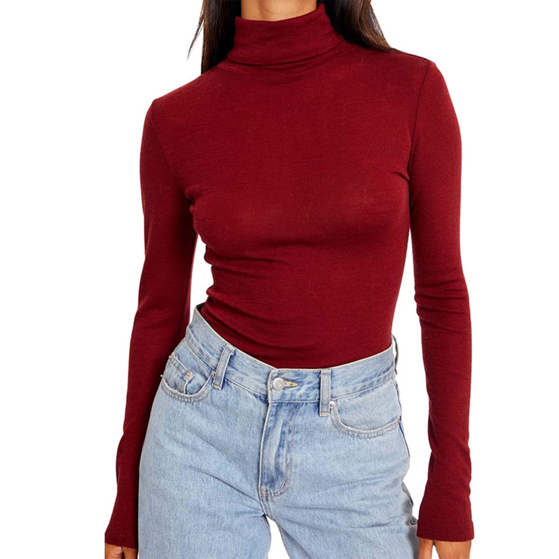 Womens Turtleneck Long Sleeve Shirt 9