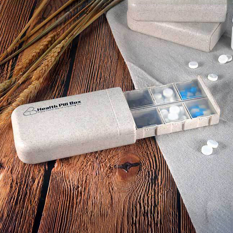 Wheat Straw Push Pull Pill Box 8