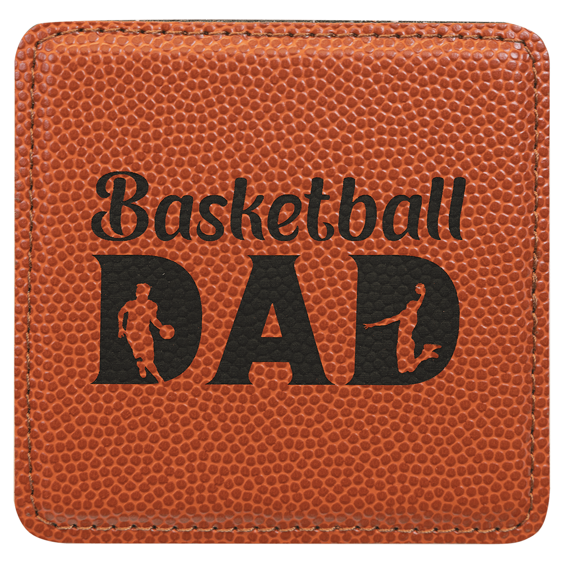 4" x 4" Square Basketball Leatherette Coaster 1