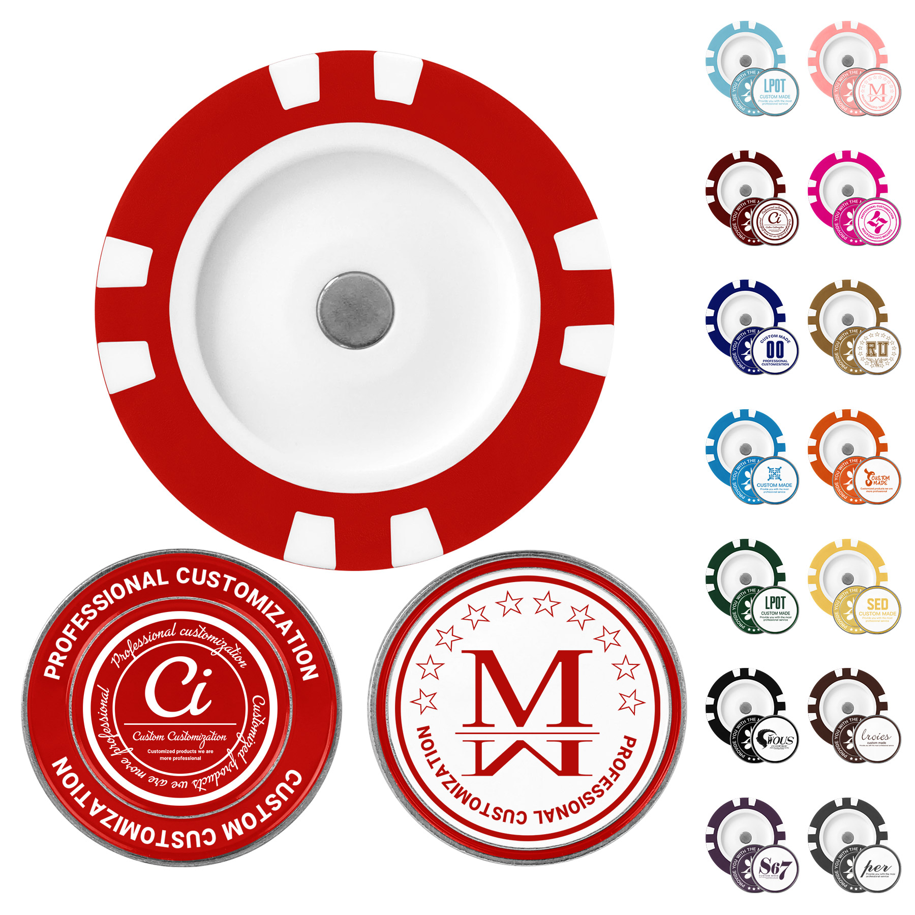 Removable Golf Ball Marker/Magnetic Poker Chip 3