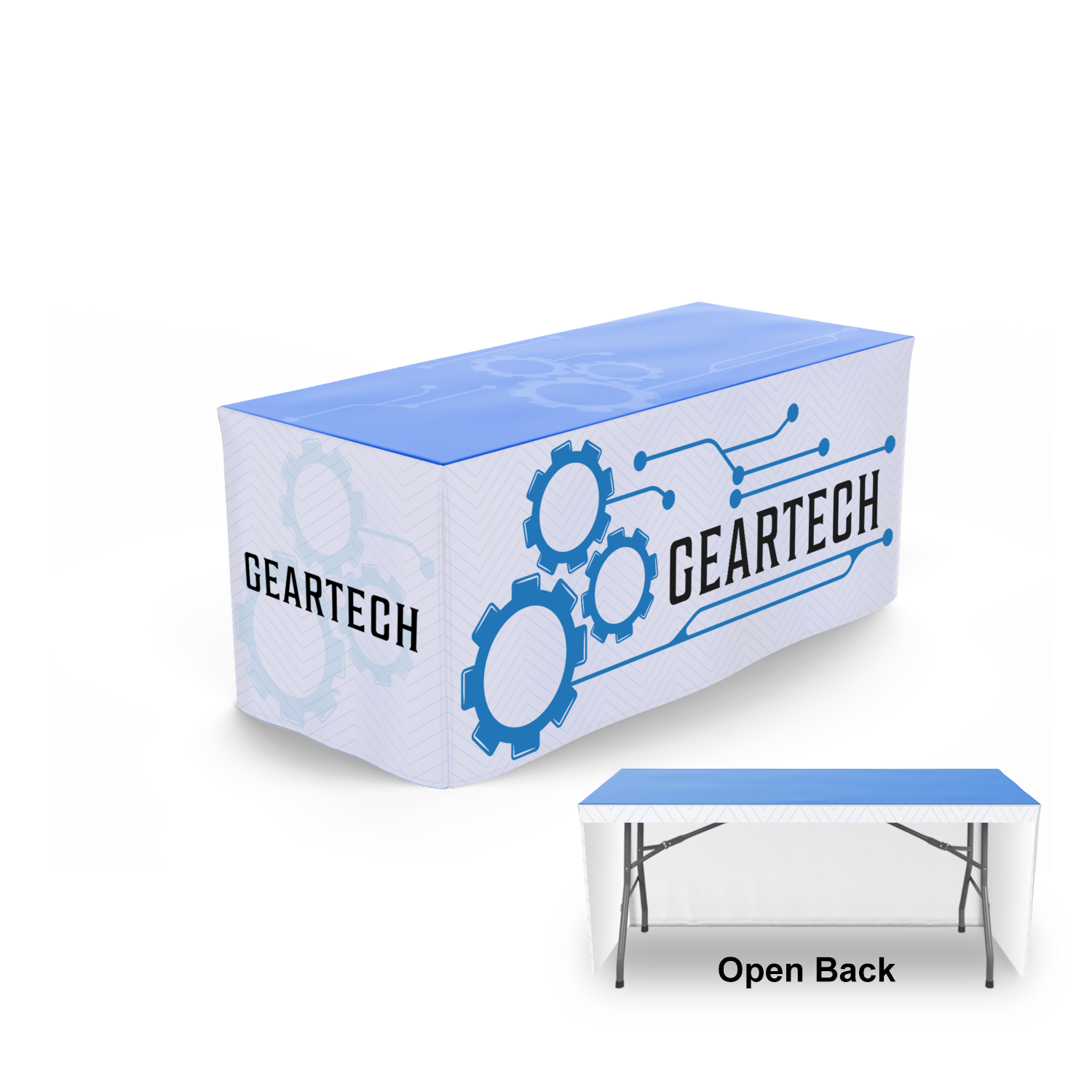 6' Fitted Table Cover (3-Sided, Closed Corners)