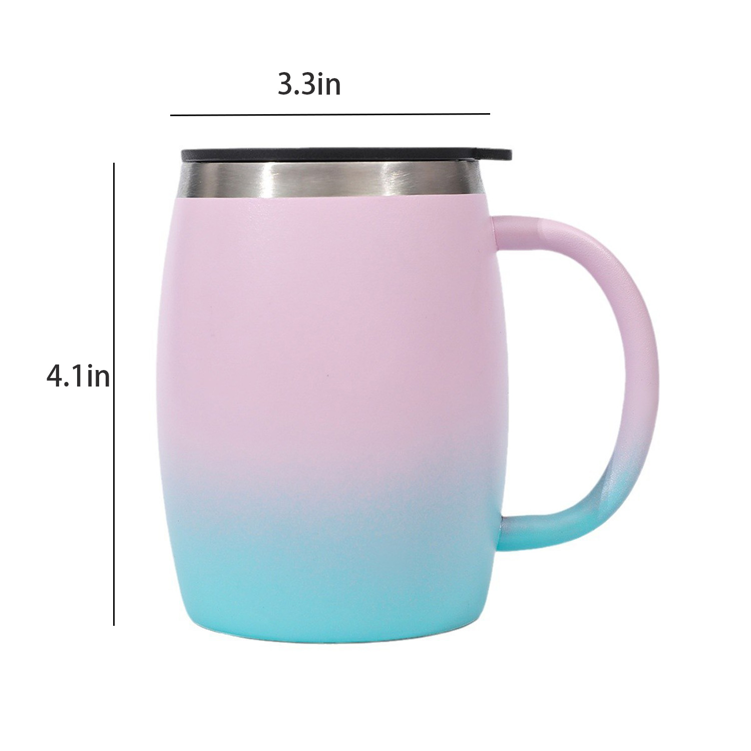 14oz Curved Double Wall Stainless Steel Insulated Mug 6