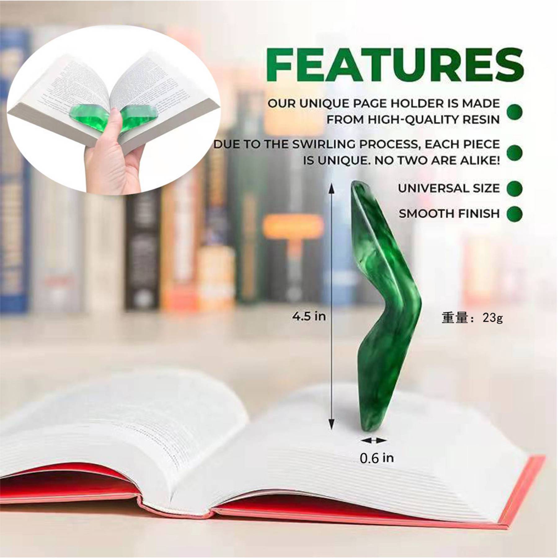 Resin Thumb Book Support 2