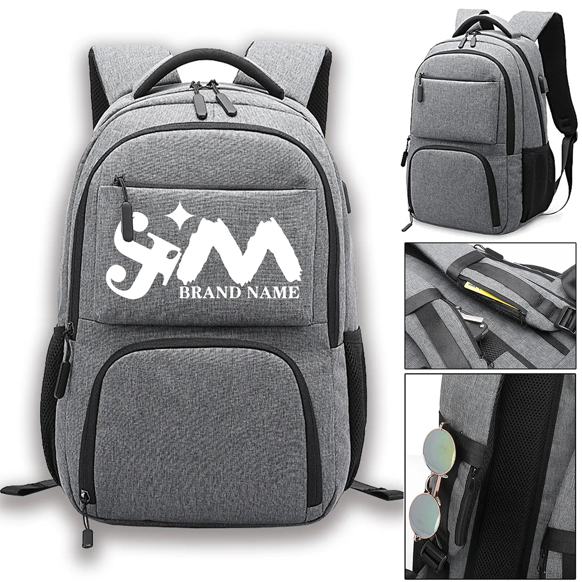 Business Anti Theft Travel Backpack With USB Charging Port 2