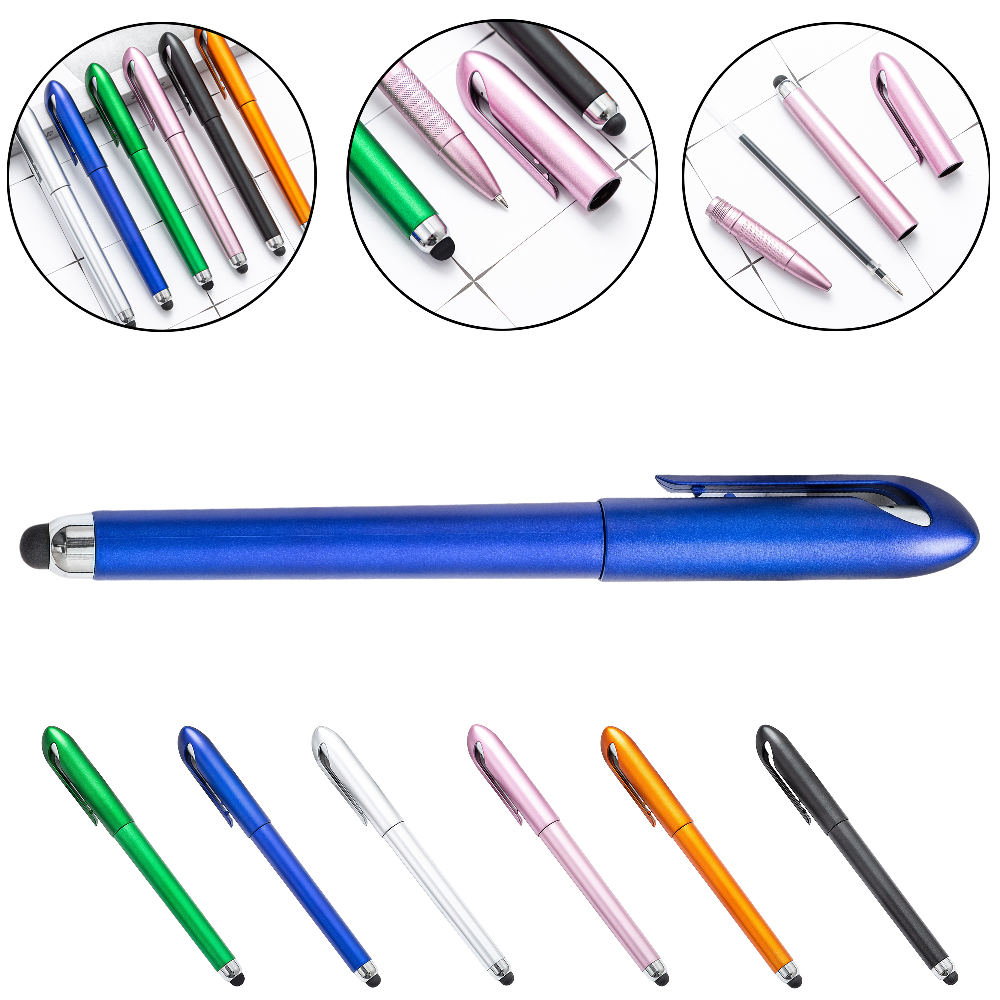 Touch Screen Sky Warrior Click Ballpoint Pen 0.7mm Plastic Promo Pen Gift Office Stationery 8