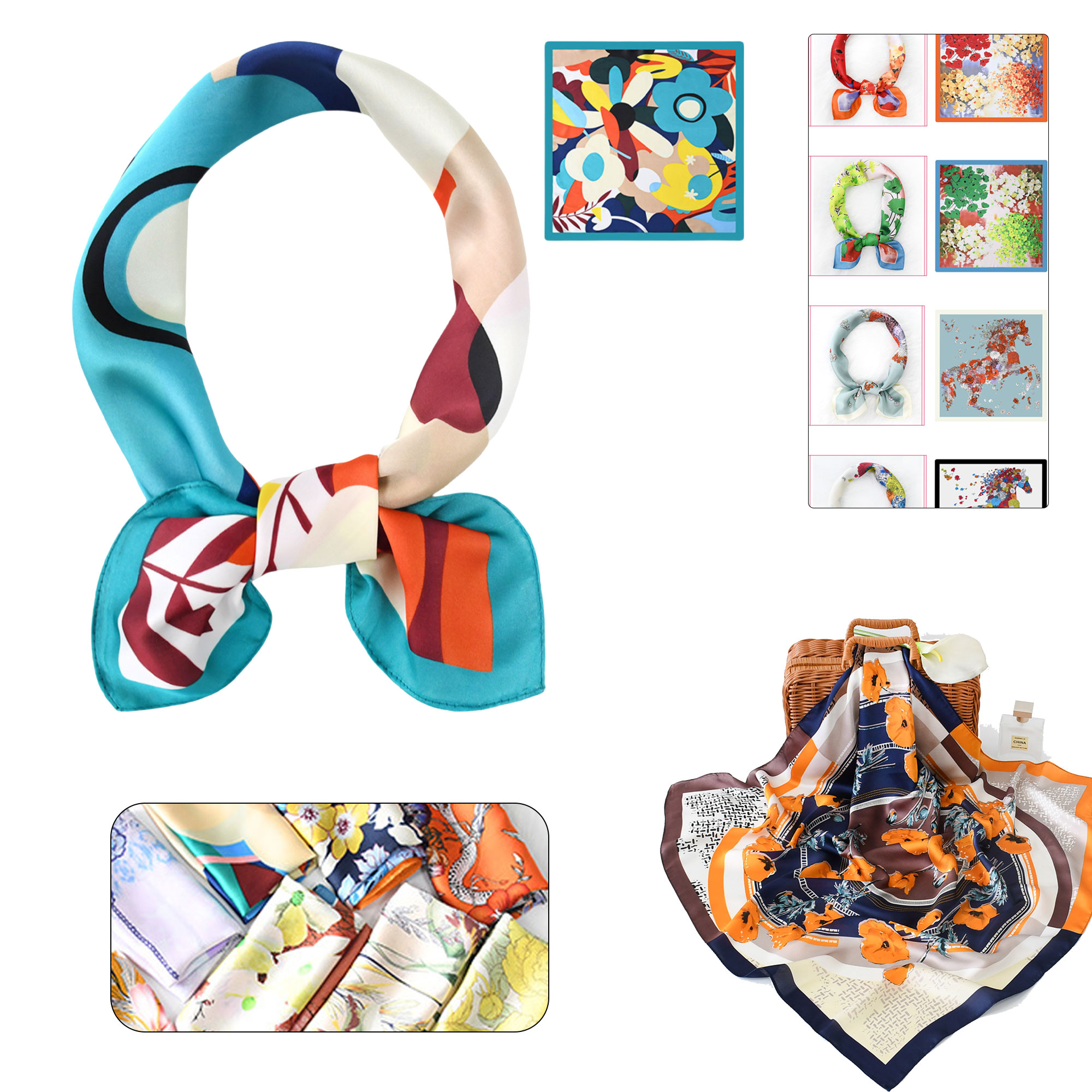 Custom Square Silk Scarf 4