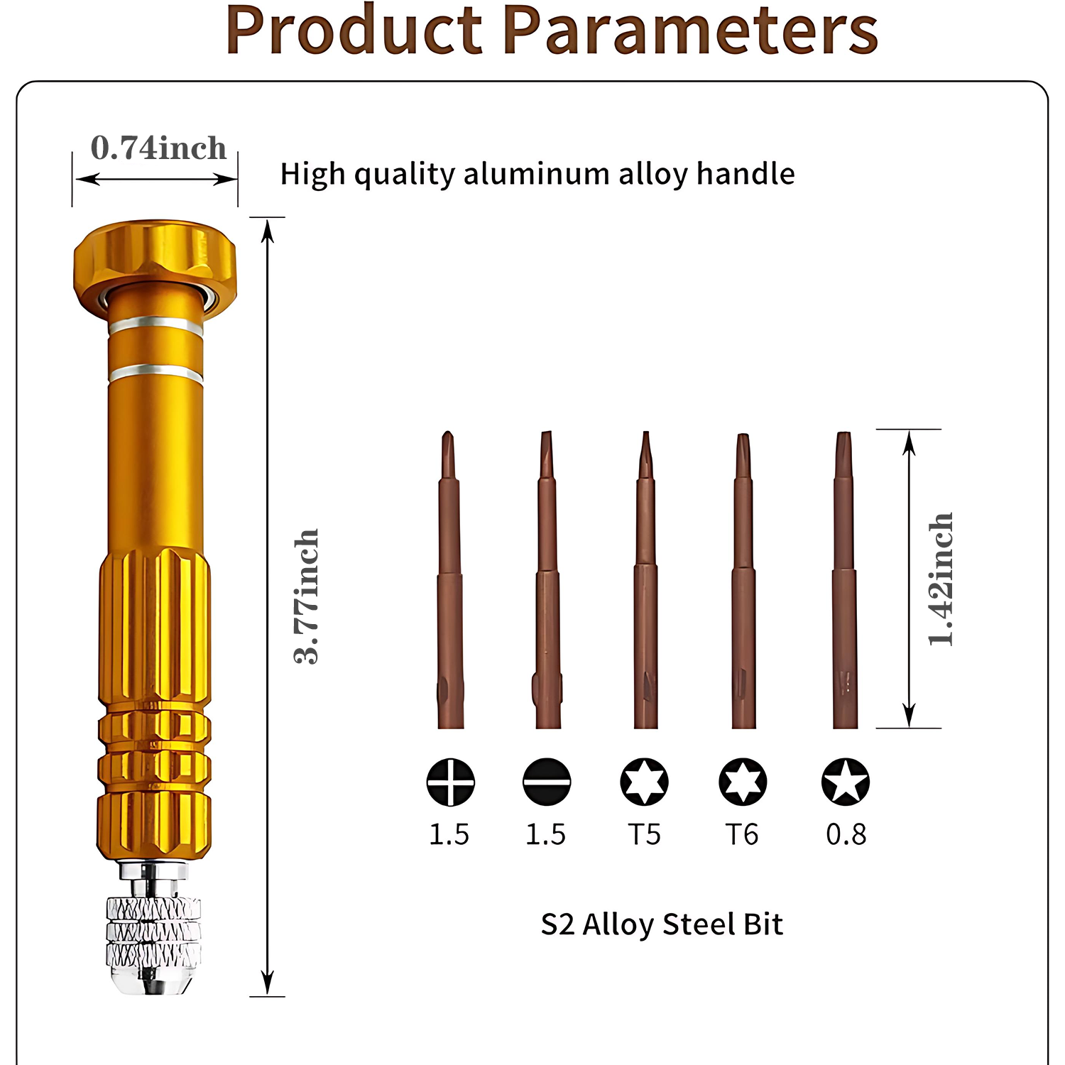 Aluminum Alloy Manual Screwdriver Set 8