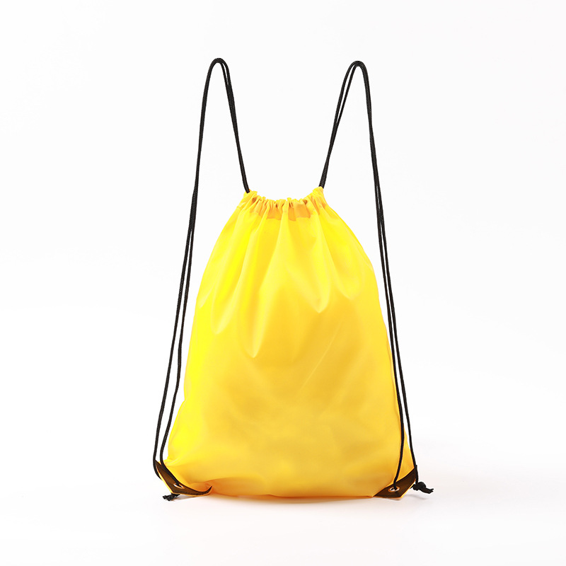 Black Trim Drawstring Backpack Gym Bag 1