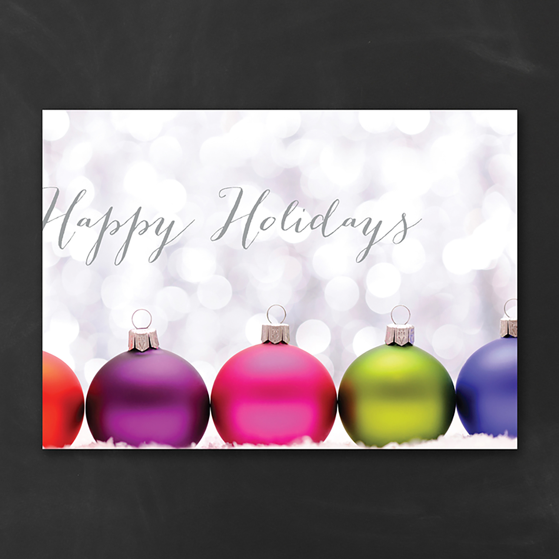 Colorful Ornaments Economy Holiday Card 1