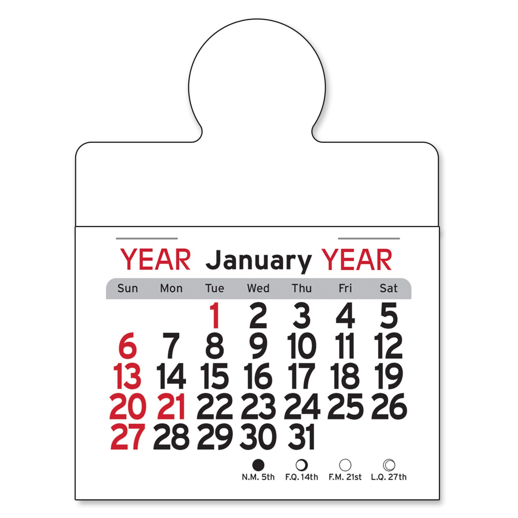 Adhesive Peel-N-Stick® Calendar - Circle 4