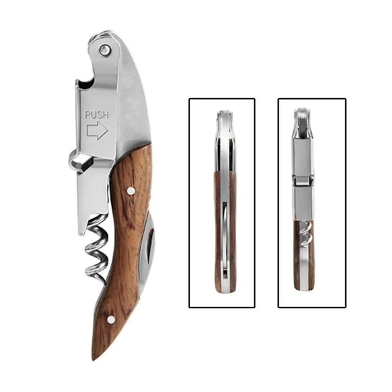 Multi-function Wood Handle Wine Opener 2
