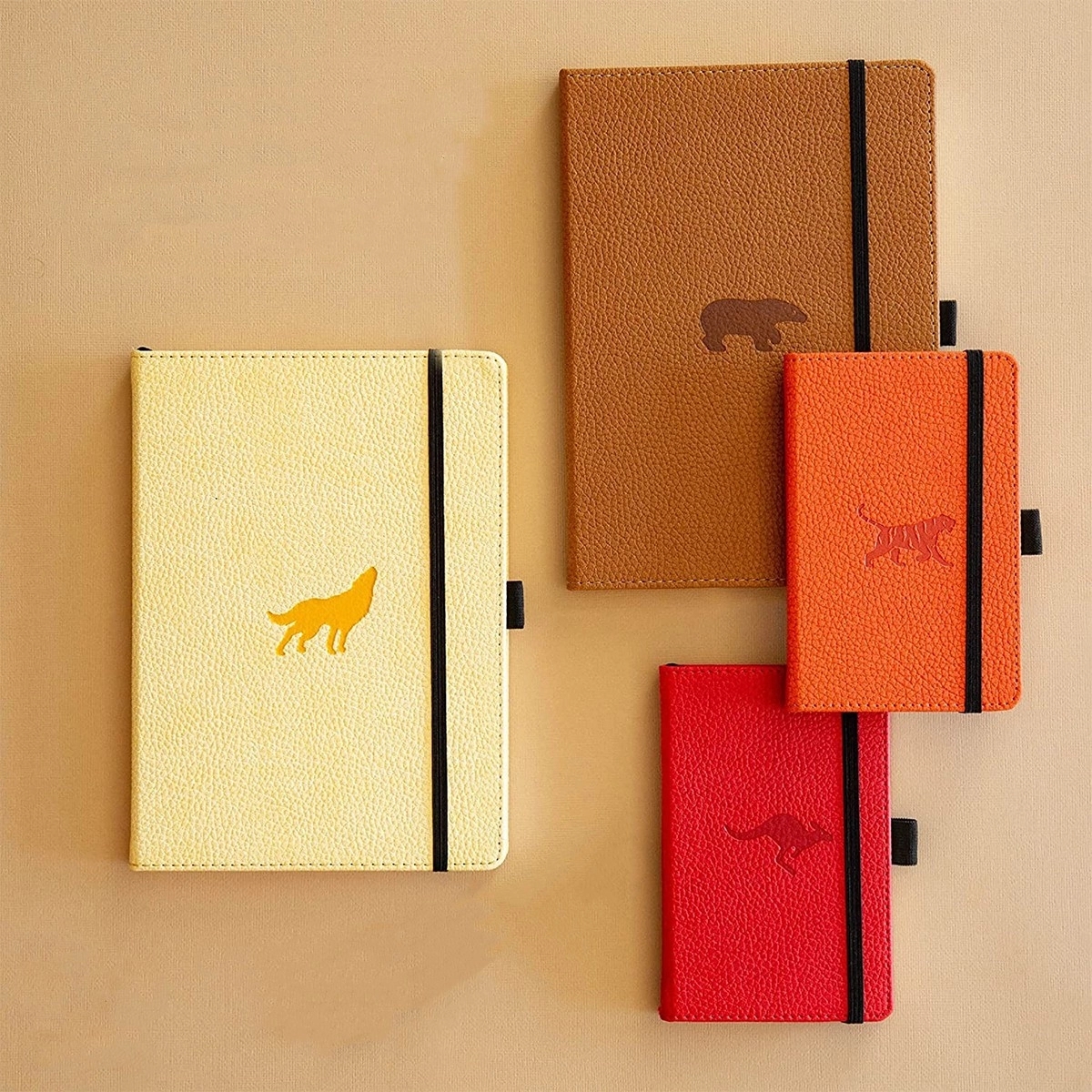 A5 Hardcover Cream Wildlife Notebook 100GSM Squared 4