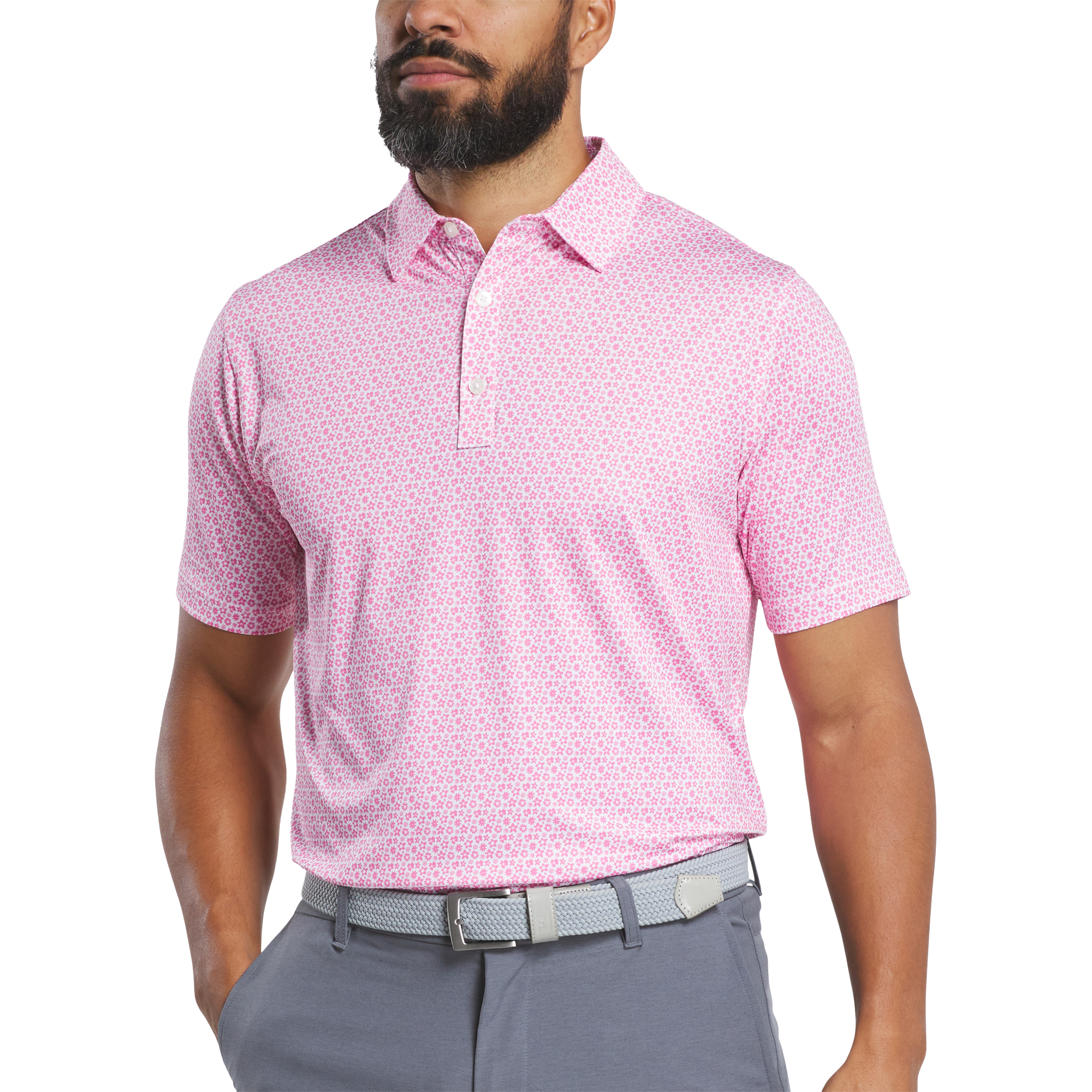 FootJoy Men's Allover Floral Print Polo 1