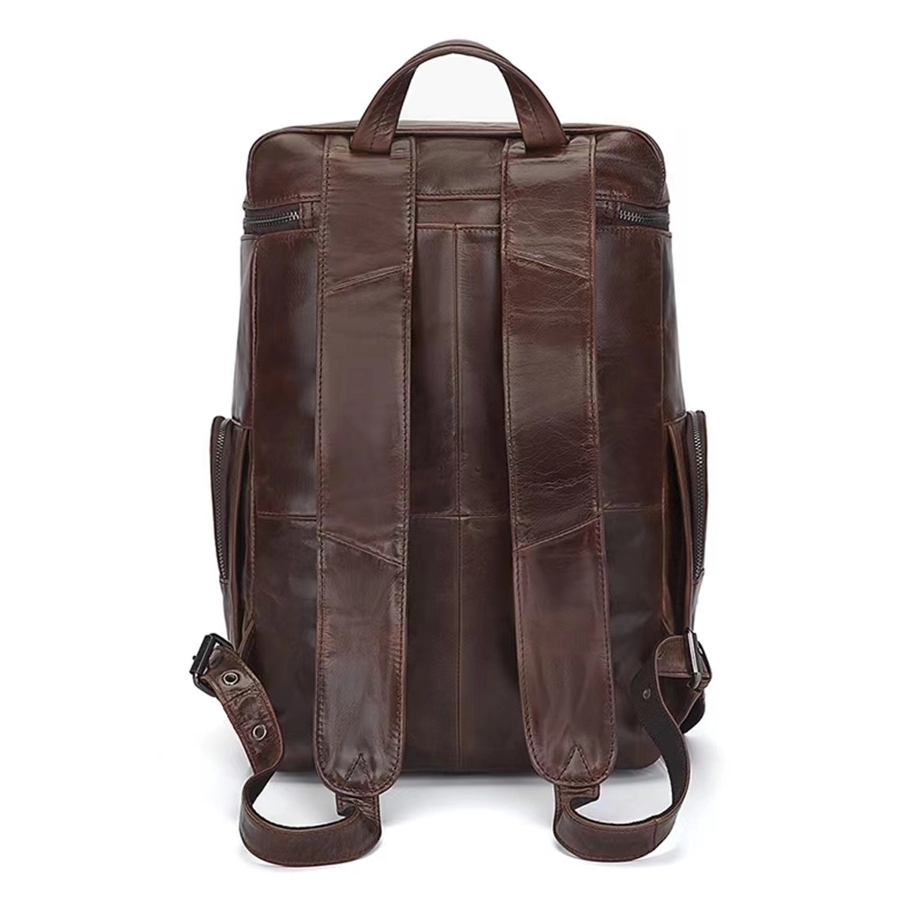 Custom Vintage Genuine Leather Backpack Fit 15.6 " Laptop 2