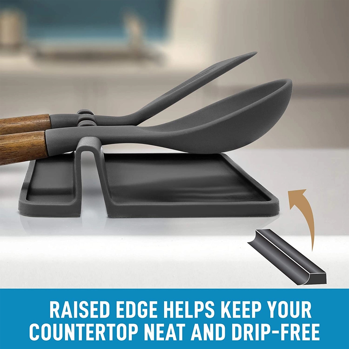 Silicone Utensil Rest with Drip Pad 4